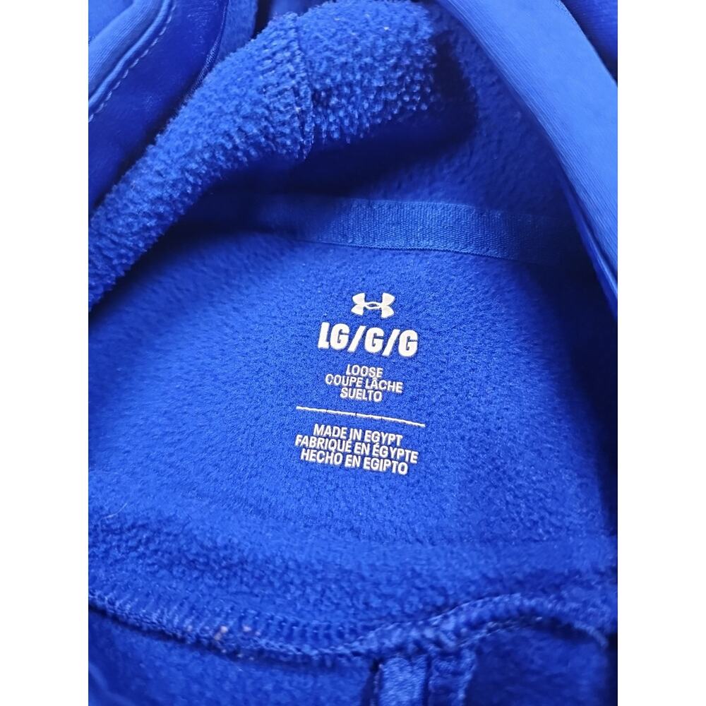 Under Armour Sweatshirt Mens Large Blue Hooded Pullover Performance - Picture 4 of 7